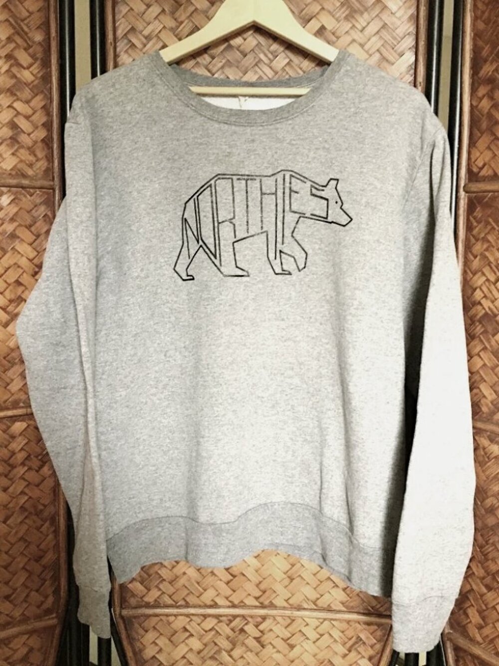 Rare Retired NORTHIES Poly Bear Boxy Sweatshirt Blue Grey
